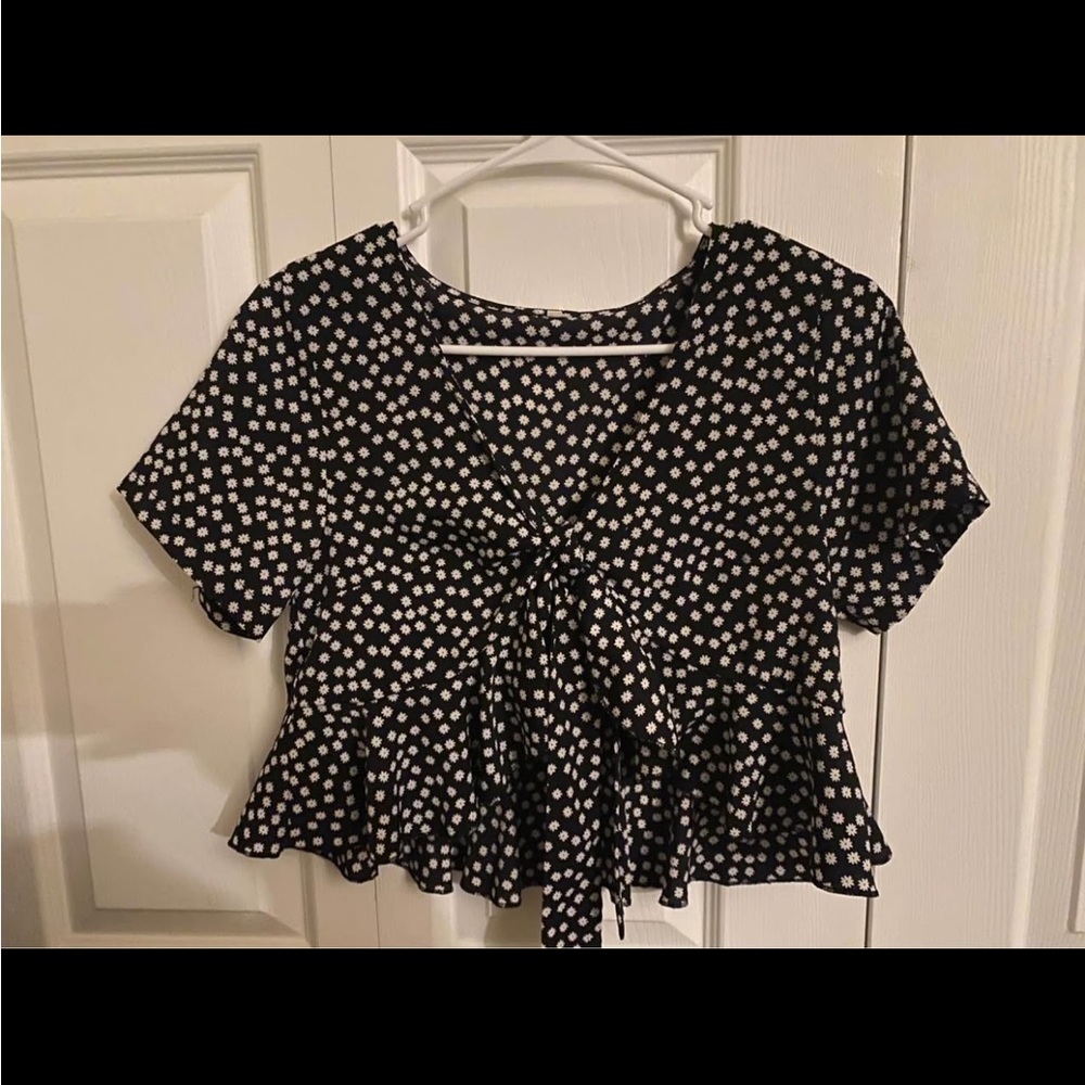 Black and White Polka Dot Women's Top